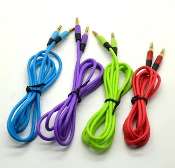 

2000pcs/lot High Quality 3.5mm audio cable cord Car Aux Extension Cable 120cm for mp3 for phone colorful in stock Colorful