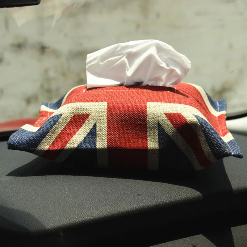 

Handmade Cotton Union Jack Car Tissue Box Napkin Storage Holder for BMW Mini Cooper Countryman R60 R52 R55 R56 F55 F56 for Civic