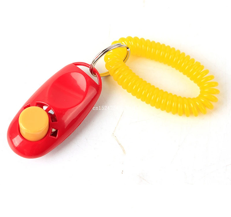 100pcs Dog Button Clicker Pet Dog Trainer Portable Sound Trainer Pet Training Tool Wrist Band Accessory Click Training