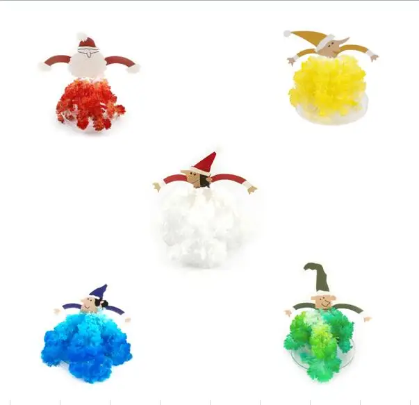 

2019 10PCS 7x9x5cm Color Magically Grow Elf Trees DIY Magic Growing Paper Santa Claus Tree Christmas Wizard Wunderbaum Kids Toys