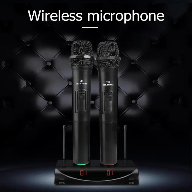 2 шт Умные беспроводные микрофоны мегафон ручной микрофон 3,5 мм 6,35 мм ручной микрофон USB приемник для караоке, громкоговоритель