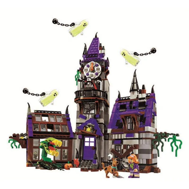 10432 Compatible Scooby Doo Figures Mystery Mansion Mysterious Ghost House 860pcs 75904 Blocks For Children Gift with legoed