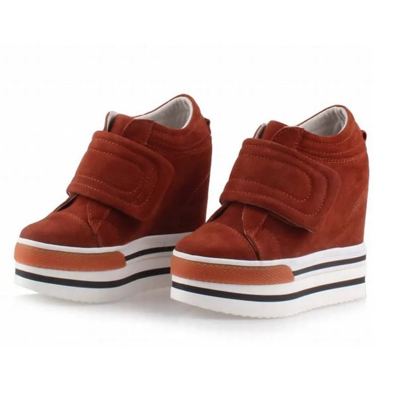 forme Rose Cachée En Croissante Printemps coffee Casual Talon Nubuck Femmes 2017 Hauteur Dames brown Chaussures Daim Vache Ultra Invisible Haute Coins Plate UOHdXdqxYw