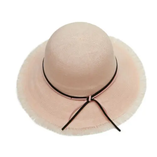 Популярная летняя широкополая соломенная шляпа Для женщин Дамы Широкий пляжный навес шляпа Зонт складывающаяся Кепка