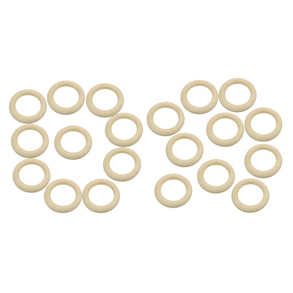 20Pcs Unfinished Solid Wooden Rings for Craft, Natural Wooden Ring Pendant and Connectors Jewelry Making, 50mm / 1.97inch