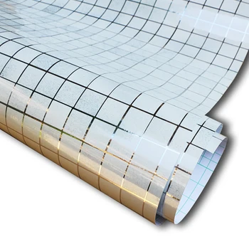 

Aluminum Foil Self Adhesive Wallpaper Bathroom Wall Decor Kitchen Backsplash Waterproof Tile Shelf Liner Adhesive Contact Paper