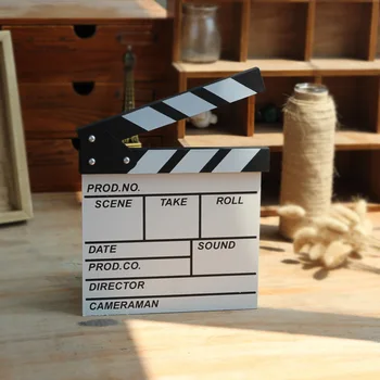 

English Mini Director Video Scene Clapperboard TV Movie Clapper Board Film Slate Cut Prop Household Decor Crafts