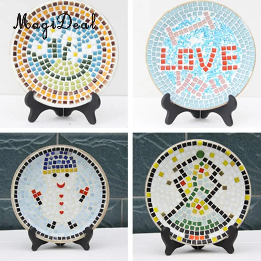 MagiDeal 500 Piece Multicolor Square Vitreous Clear Glass Mosaic Tiles Tessera for DIY Projects Mosaic Making Unique Design