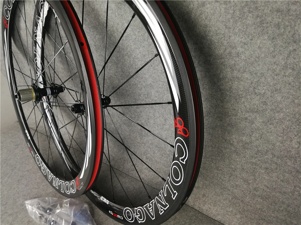 Белые Полые лого Colnago колеса велосипеда 3 к Глянцевая клинчер 50 мм Углеродные шоссейные колеса велосипеда с 23 мм ширина r13 керамические втулки