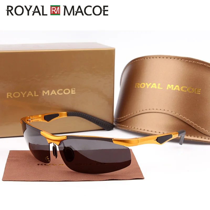

ROYAL MACOE Brand Men's Polarized Sunglasses Men Aluminum Sun Glasses Sport Sunglasses For Men oculos de sol masculino