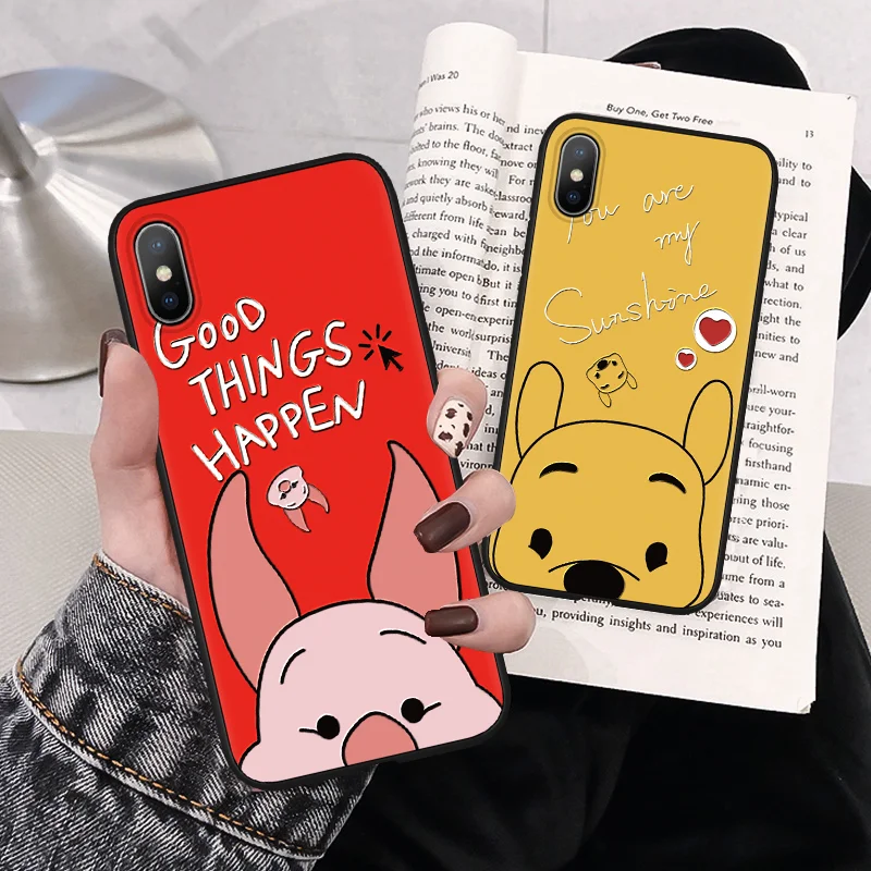 

3D Cartoon Emboss Phone Case For iPhone 7 Plus 8 6 6S Plus 5 5S SE Couple Matte Coque For iPhone XS Max XR X 9 10 Silicone Cover