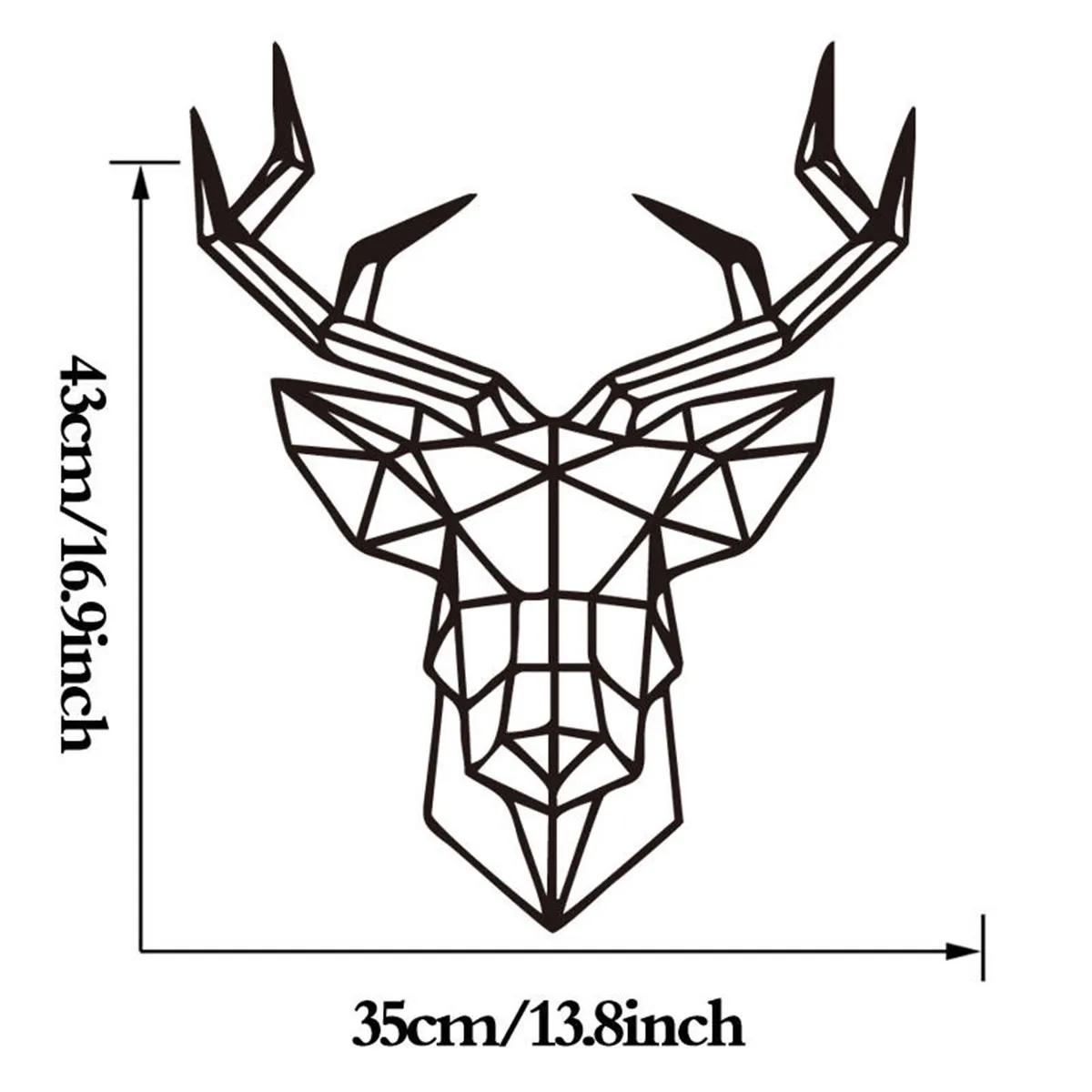 Голова оленя в геометрическом стиле, наклейка на стену, Современный домашний декор, Геометрические Животные, серия наклеек, 3D Виниловые наклейки на стену