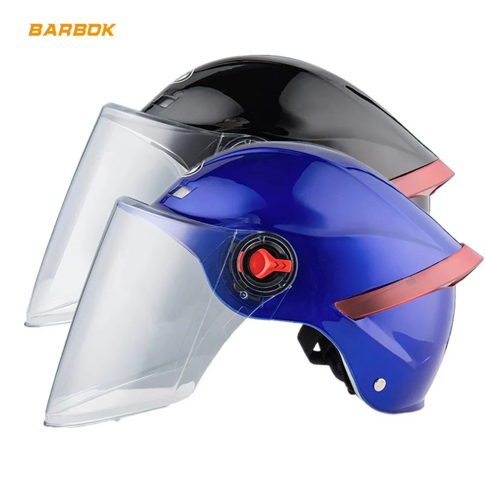 

2 Sunscreen Lens Motorcycle Helmet Half Cover Electric Scooter Daily Vehicle Riding Racing Motorbike Headwear Unisex 53-63cm