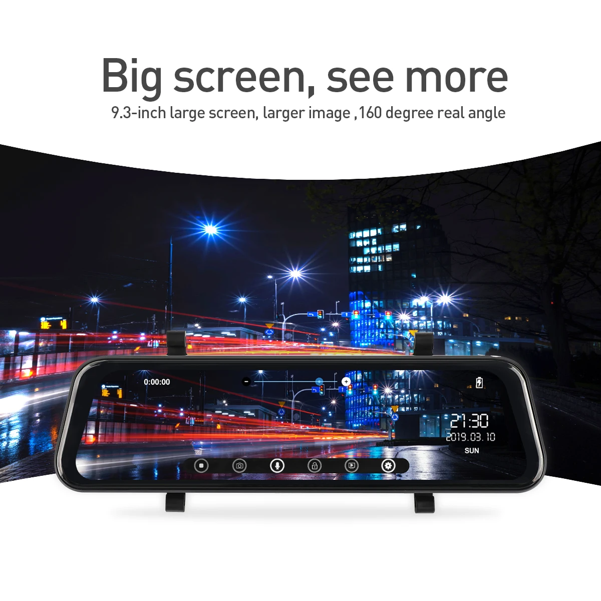 9,35 Дюймов зеркало заднего вида для автомобиля Android DVR камера с двумя объективами видеорегистратор Предупреждение g-сенсор Мини DVR видеорегистратор авто
