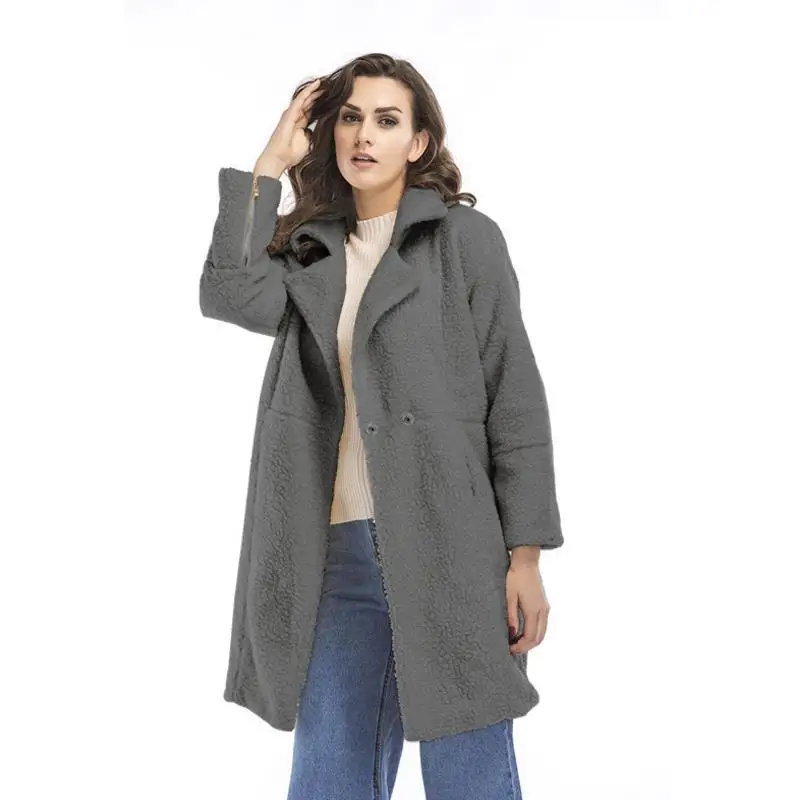 High Quality Fleece Women Lamb Wool Coat New Autumn Winter breasted