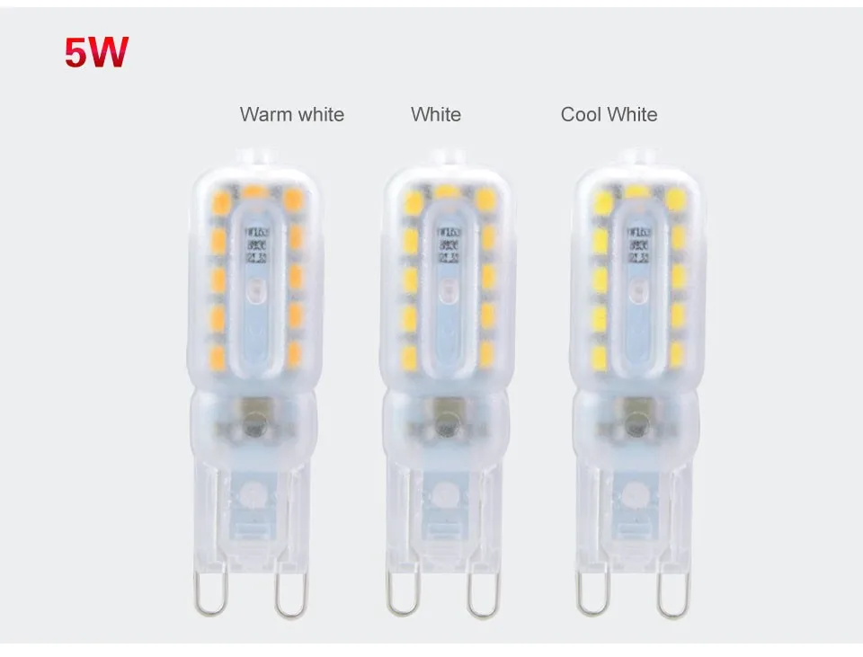 10 шт. затемнения G9 светодиодные лампы переменного тока 110 В 22 светодиодов 5 Вт 14LED 3 Вт SMD 2835 Bombillas LED лампы ампулы Luz огни заменить 30 Вт 50 Вт