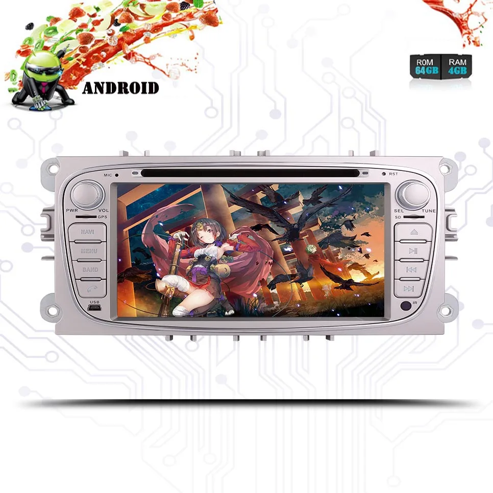 Android 9 0 HD 1024*600 автомобильный dvd-плеер радио для FORD/Focus/S-MAX/Mondeo/C-MAX 3/4G WIFI GPS навигация