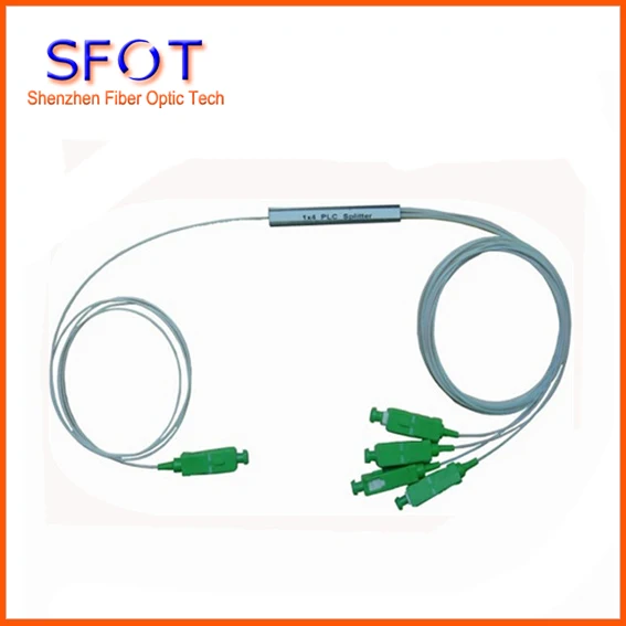 

50pcs/lot, FTTH 1*4 Fiber Optic PLC Splitter, Steel Tube type, with SC/APC connectors, 0.9mm, 1.5M