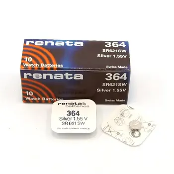 

100pcs/lot Renata Swiss Battery 364 SR621SW 1.55V for Watch Silver 364 SR621SW RENATA Watch Batteries