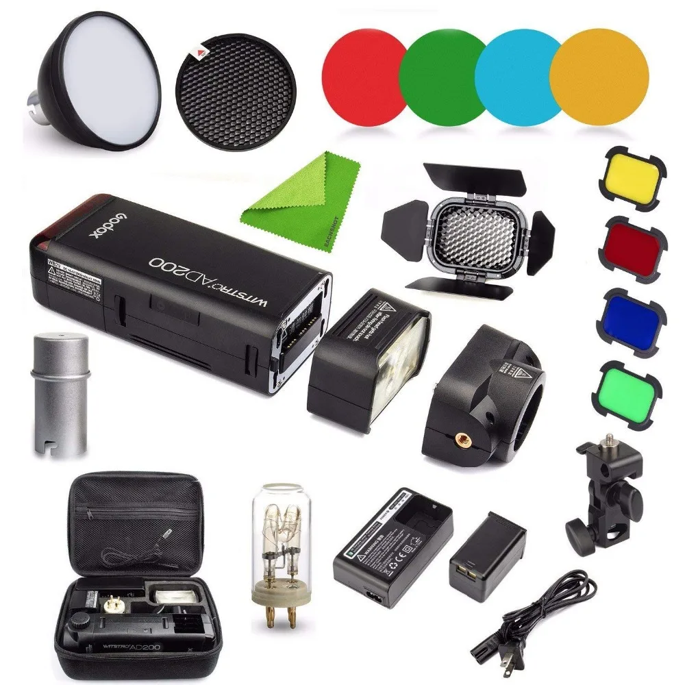 Godox AD200 комплект 200Ws 2 4G TTL Flash Strobe 1/8000 HSS беспроводной монолайт с литиевой батареей