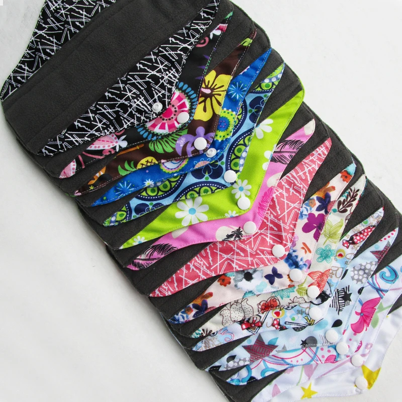 

Lecy Eco Life Winged Shape bamboo charcoal reusable waterproof cloth mama lady menstrual sanitary pads wholesale price