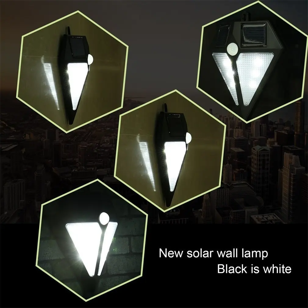 Luzes de Energia Solar ao ar Água sem Fio Luz à Prova Dcoo Livre Sensor Movimento Dwireless Segurança Diamante Design Parede Luz Varanda Lâmpada 6led Pir 17 ar livre pir sensor movimento luz à
