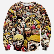 Horror Zombies 3D Print Sweatshirts Men Hip Hop Streetwear Hoodies Boys Colorful Crewneck Outwear Clothes Mans Hipster Tops