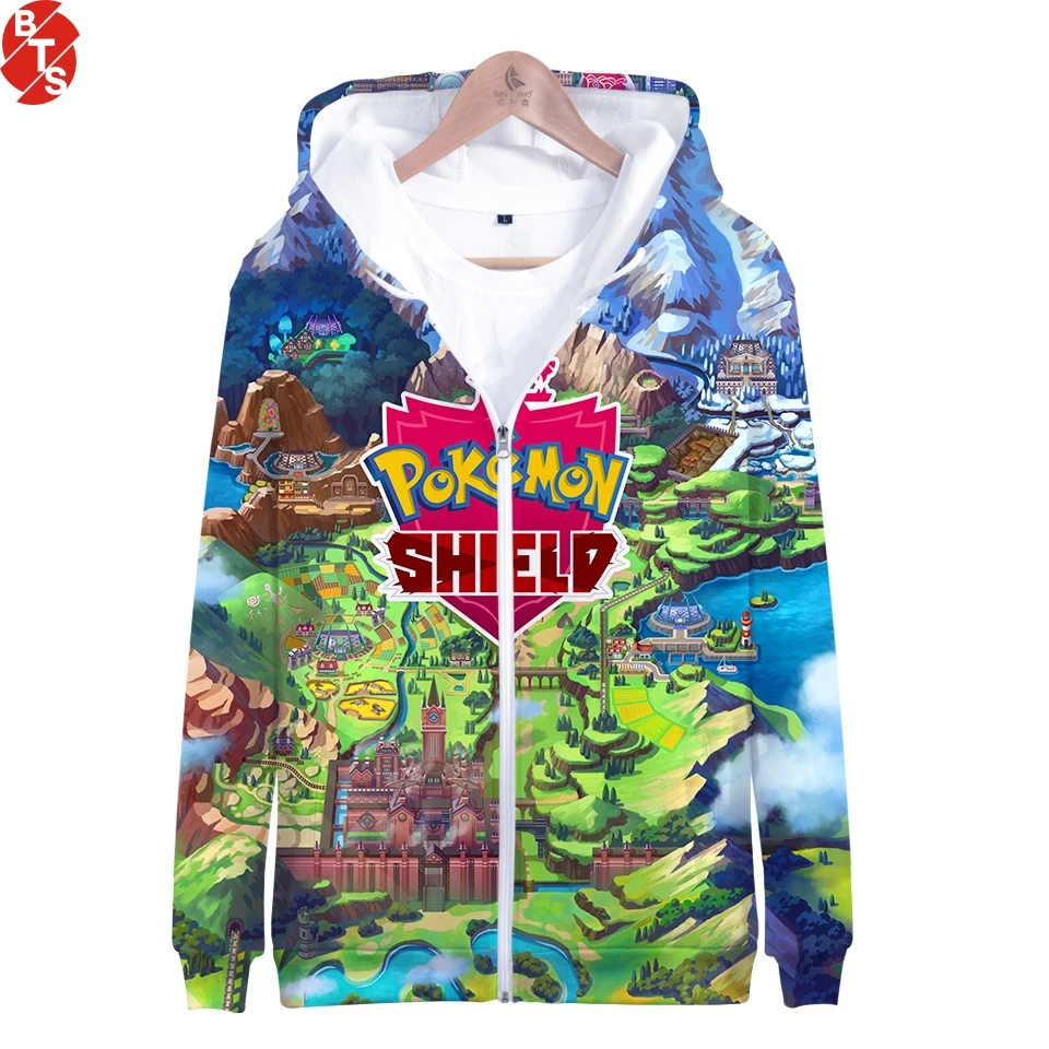 Pokemon Sword and Shield 3D Printed Zipper Hoodies Women/Men Long Sleeve Hooded Sweatshirts 2019 harajuku Streetwear Clothes
