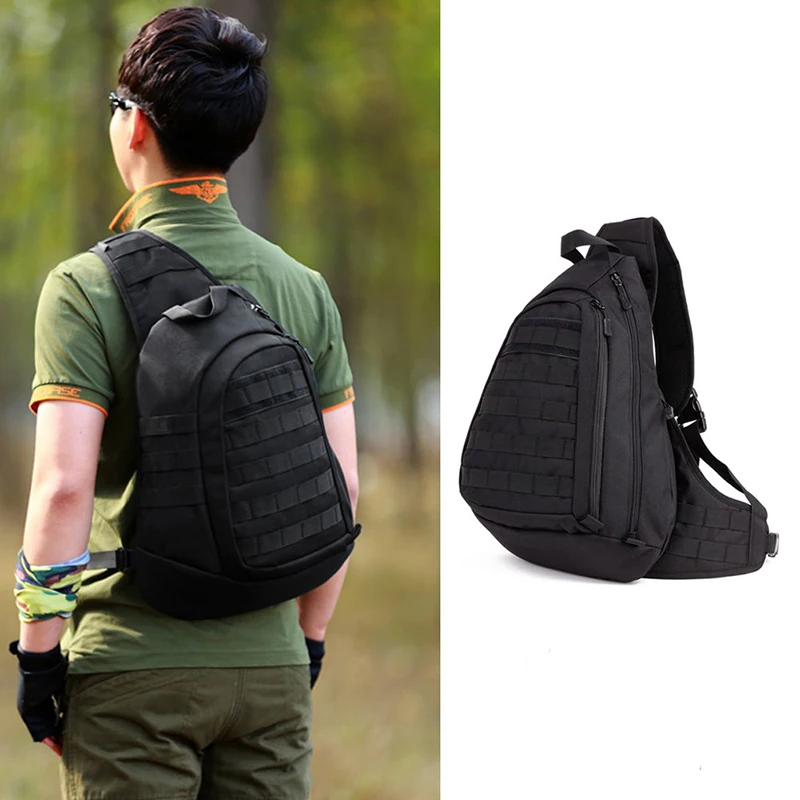 New font b Tactical b font Chest Sling Pack Outdoor Sport One Single Shoulder Man Big