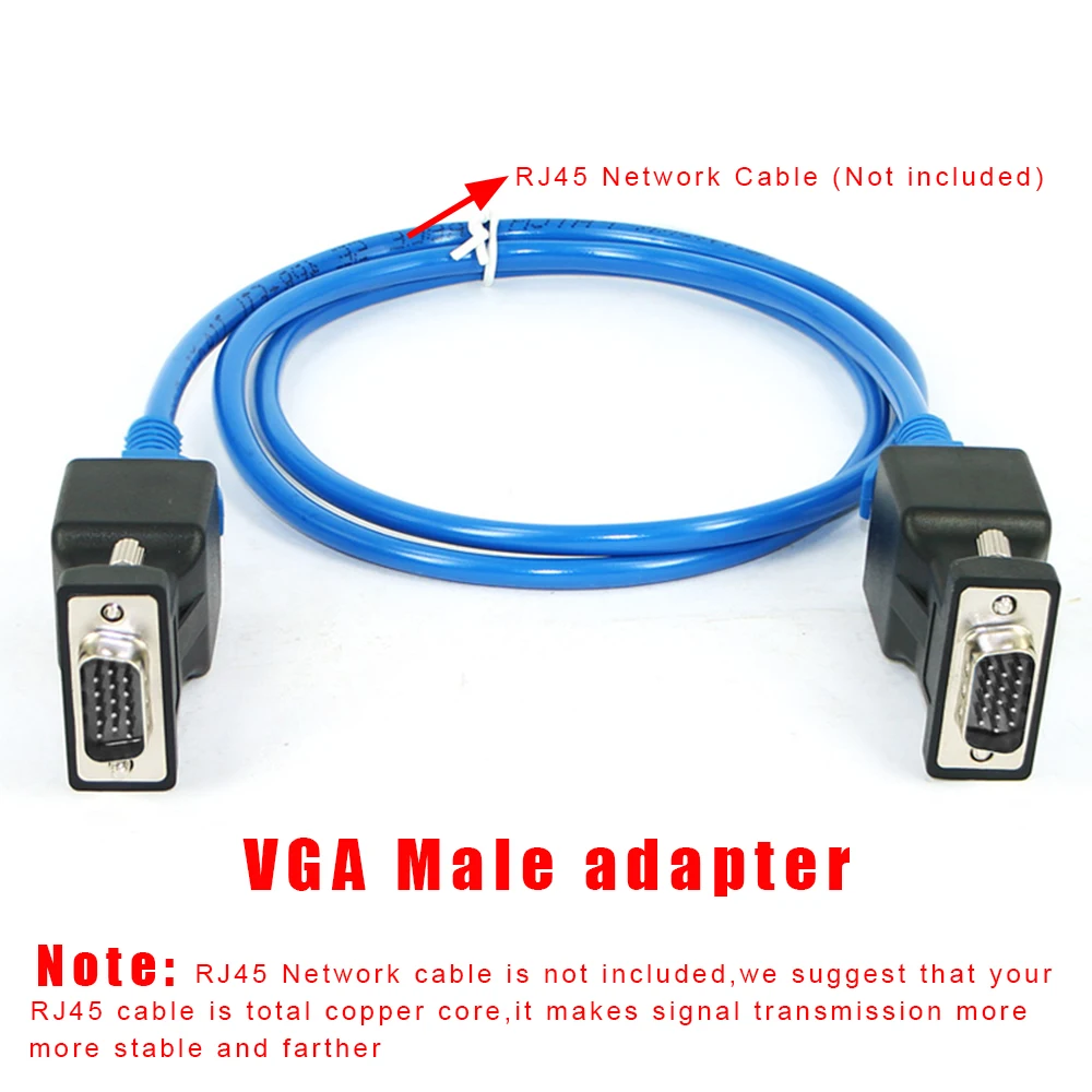 2 шт. RJ45 к VGA удлинитель штекер к локальной сети CAT5 CAT6 RJ45 сетевой Ethernet кабель Женский адаптер компьютер дополнительный переключатель конвертер