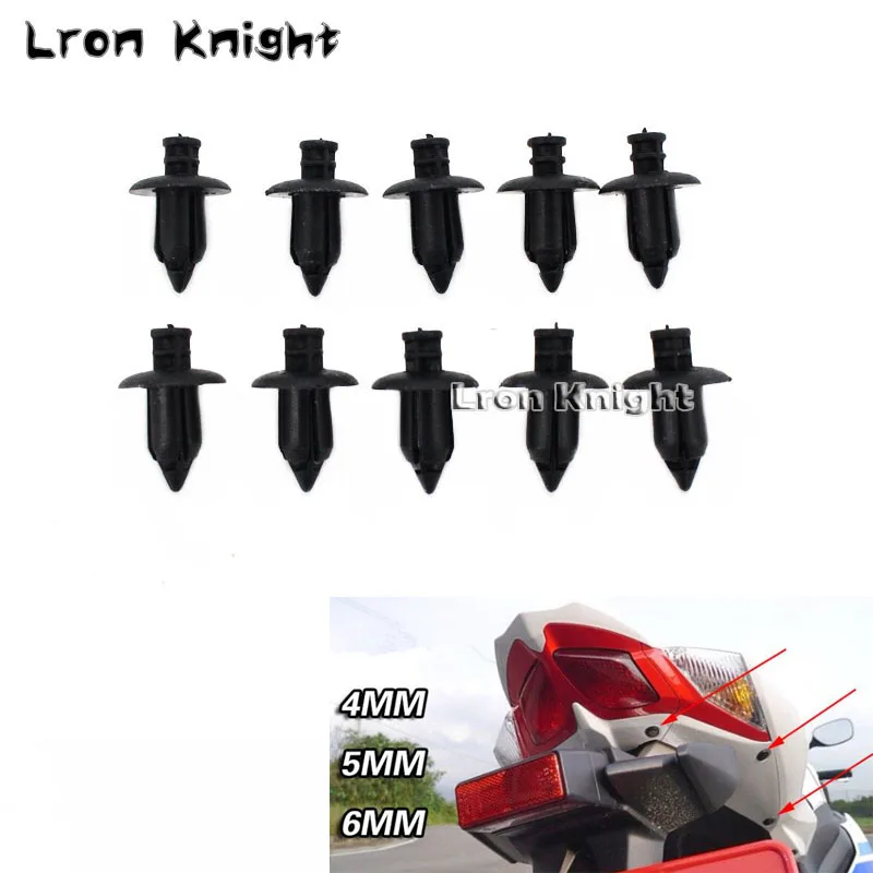 

10PCS 4MM 5MM 6MM Black Universal Motorcycle Plastic Fasteners Screw Rivet Fairing Panel Clip For Suzuki Roadster Honda Yamaha