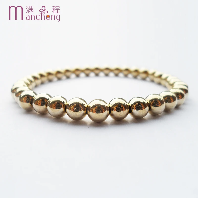 

DIY fashion silver plated metal bead charm Bracelet,Factory wholesale Zinc Alloy Round charm metal bead Beaded Bracelet jewelry