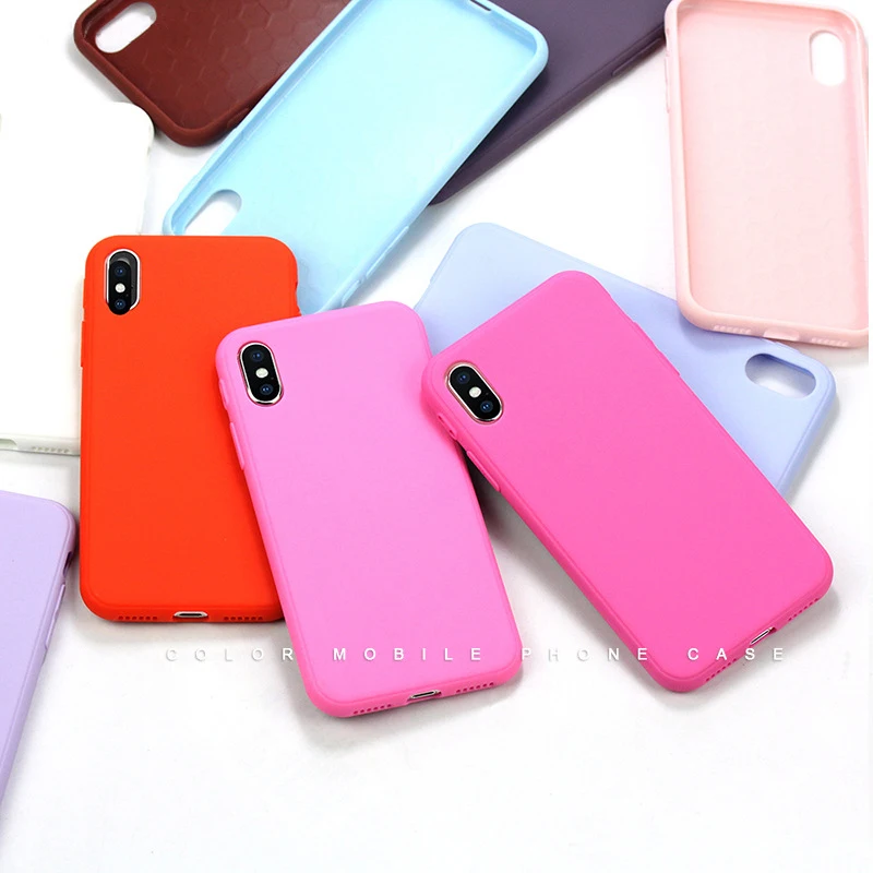 

Solid simple design phone case for iphone 7 case iPhone XR 6 6s plus 7 8 plus case XS MAX X 1.3mm XS soft rubber case for iPhone