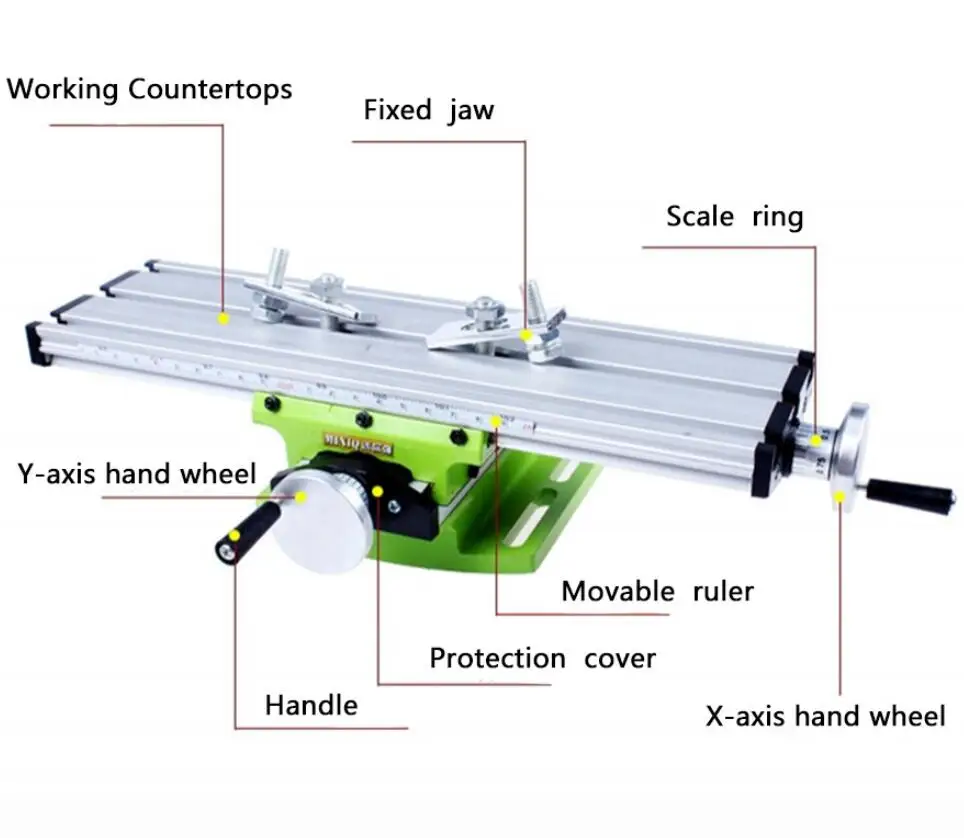 Мини Многофункциональный поперечный Рабочий стол станок для сверления фрезерный станок скамейка тиски механические инструменты