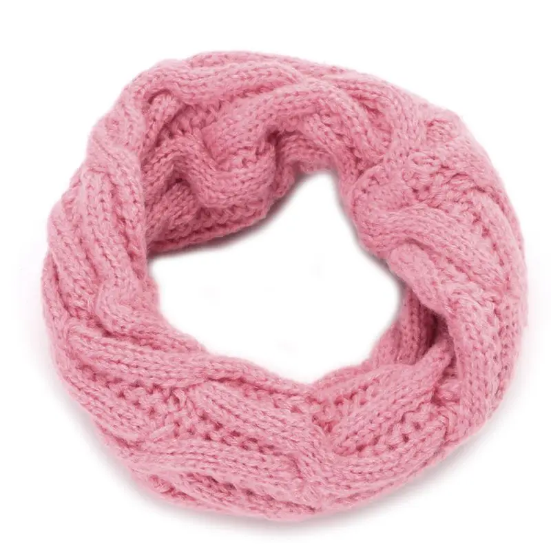 1 шт., зимний теплый вязаный шарф, мягкий шарф ярких цветов для детей, для мальчиков и девочек - Цвет: pink