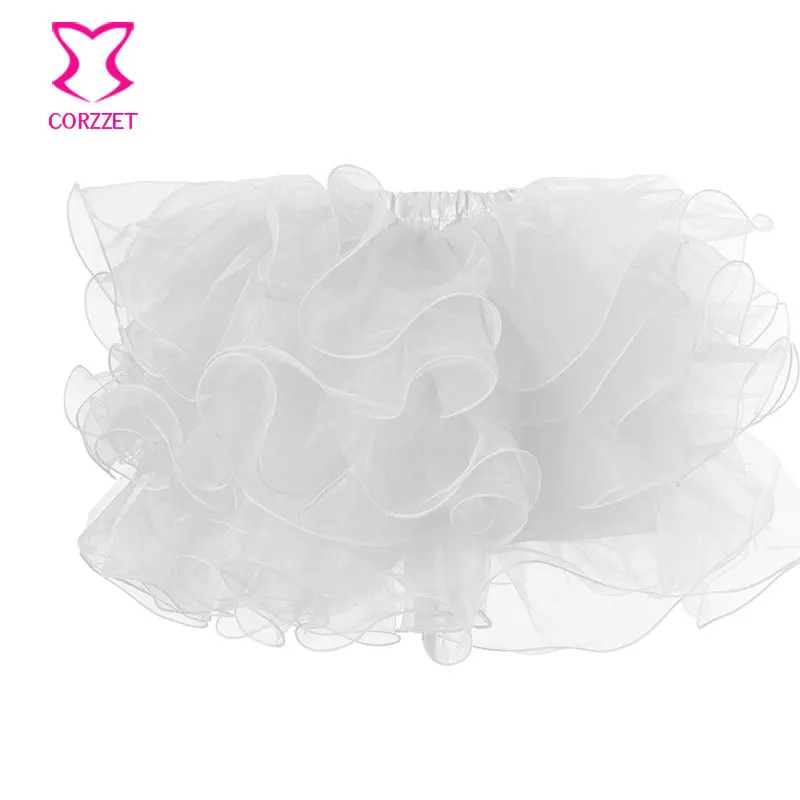 Corzzet/Сексуальная Клубная одежда; Многослойная мини-юбка-пачка для взрослых; Милая юбка в стиле Лолиты; женские юбки; одинаковый корсет - Цвет: White
