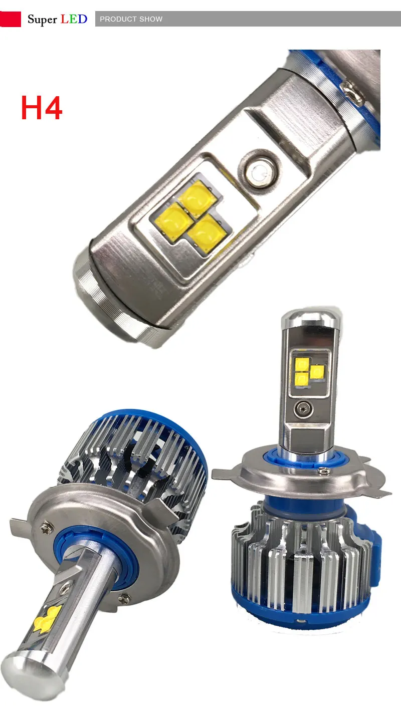 H4 HB2 9003 LED Car Headlight Bulbs 80W 8000LM High Power LED Headlights 6000K Led Lamp 12V Kit for High Light and Low Beam 1 (4)