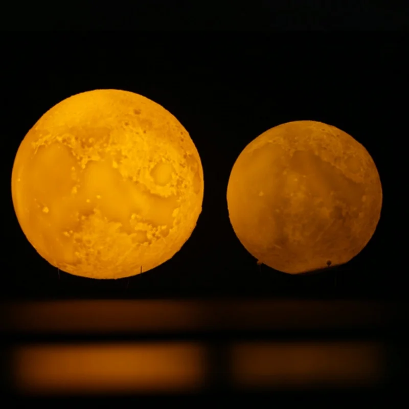 Best Home Decorative Rechargeable 3D Print Moon Lamp Touch Switch Bedroom Bookcase Night Light Colors Change