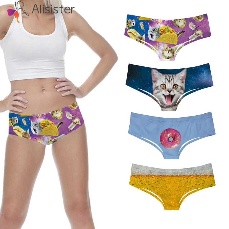 Multicolor Funny 3D Cats Food Floral Print Underwear Women Harajuku Vacation Style Panties Briefs Panty Beach Lingerie Intimates
Multicolor Funny 3D Cats Food Floral Print Underwear Women Harajuku Vacation Style Panties Briefs Panty Beach Lingerie Intimates