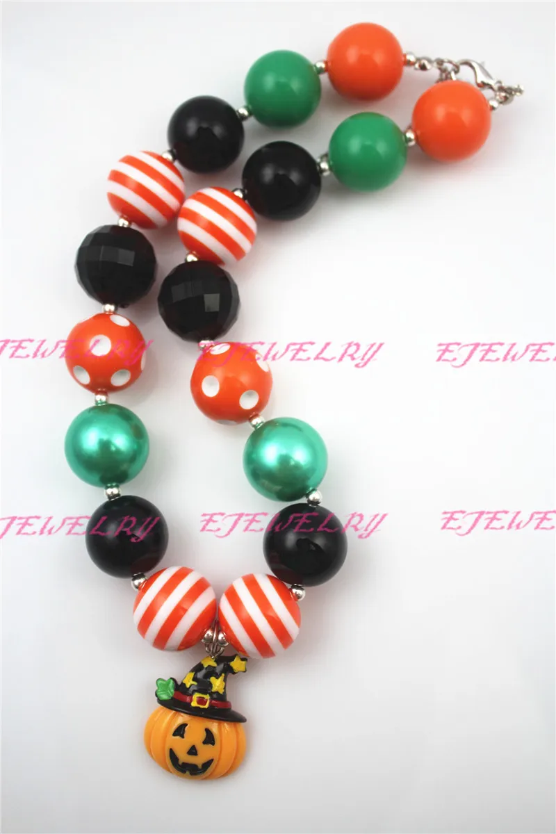 

2pcs Girls Chunky Necklace, Halloween Girls Necklace, Chunky, Girls Chunky Bubble Gum Bead ,Children Necklace,Halloween CB469