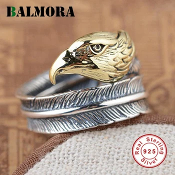 

BALMORA 100% Real 925 Sterling Silver Bird Open Rings for Women Men Gift High Quality Silver Animal Ring Free Shipping