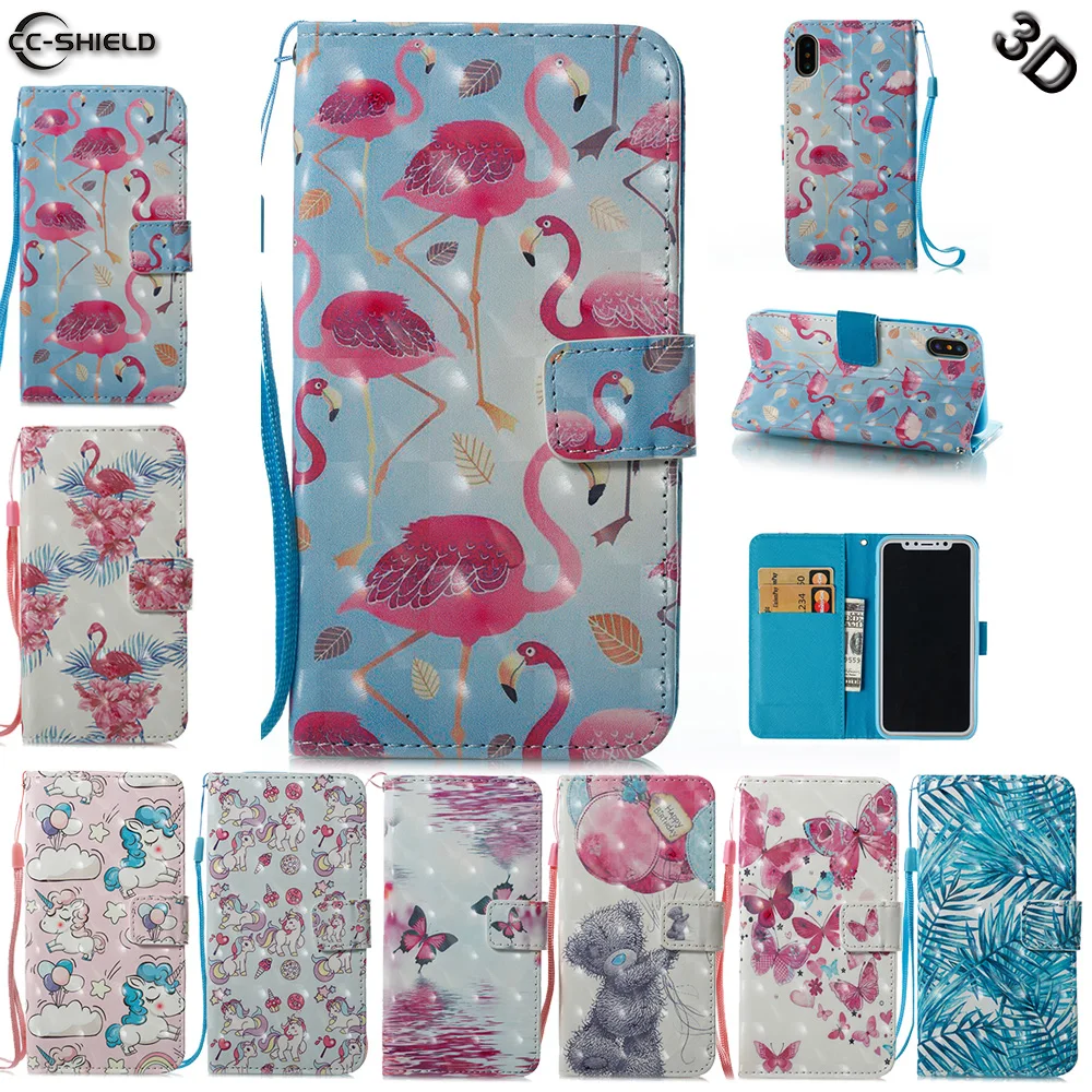 

Flip Case for Apple iPhone X iPhoneX 5.8'' Flamingo unicorn Flip Leather Wallet Cover Phone Case for Apple i Phone X iPhoneX Bag