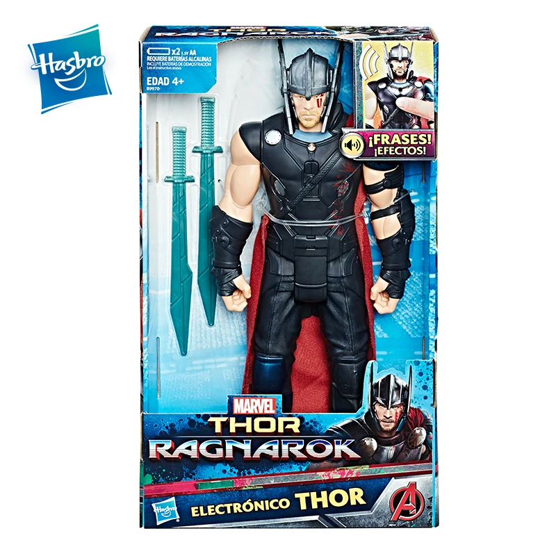 Hasbro Марвел Тор Ragnarok электронный Тор ПВХ фигурка Коллекционная модель игрушки для мальчиков со звуковыми эффектами рождественские подарки