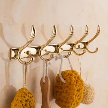 

Luxury Bathroom Wall Carving Antique Robe Hooks 5 Row Hook Coat Hanger Door Hooks For Bathroom Accessories lw036416