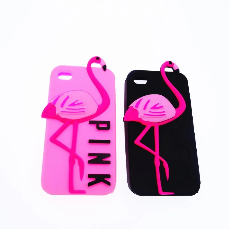 

Newest Arrival Love PINK Letters Cute Fashion 3D Cartoon Flamingo Silicone Cover for iPhone 6 6S 6G 4.7'' Inch Phone Case