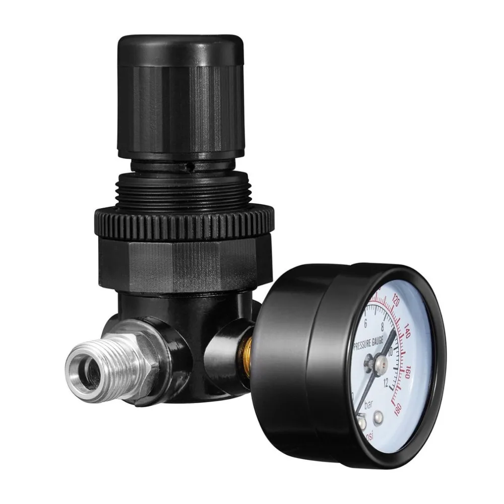

Mini 1/4 Thread 180PSI/12Bar Air Pressure Reducing Regulator Air Source Treatment Unit With Pressure Gauge Easy Installation