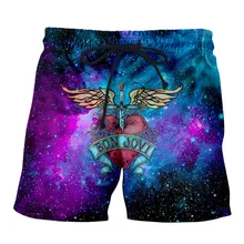 YX девушка, новая мода для мужчин Бон Джови Стари небо 3d печатных мужские шорты в повседневном стиле летом прохладно мотобрюки дропшиппинг