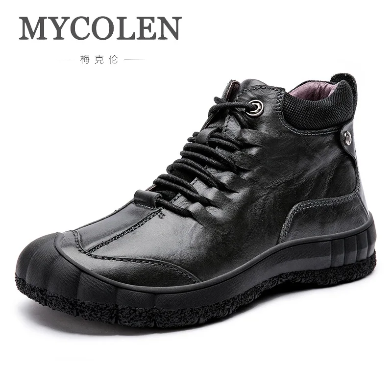 

MYCOLEN Men Boots Designer Mens Shoes Luxury Fashion Winter Boots Waterproof Men Snow Boots Lace Up Men Warm Laarzen Dames
