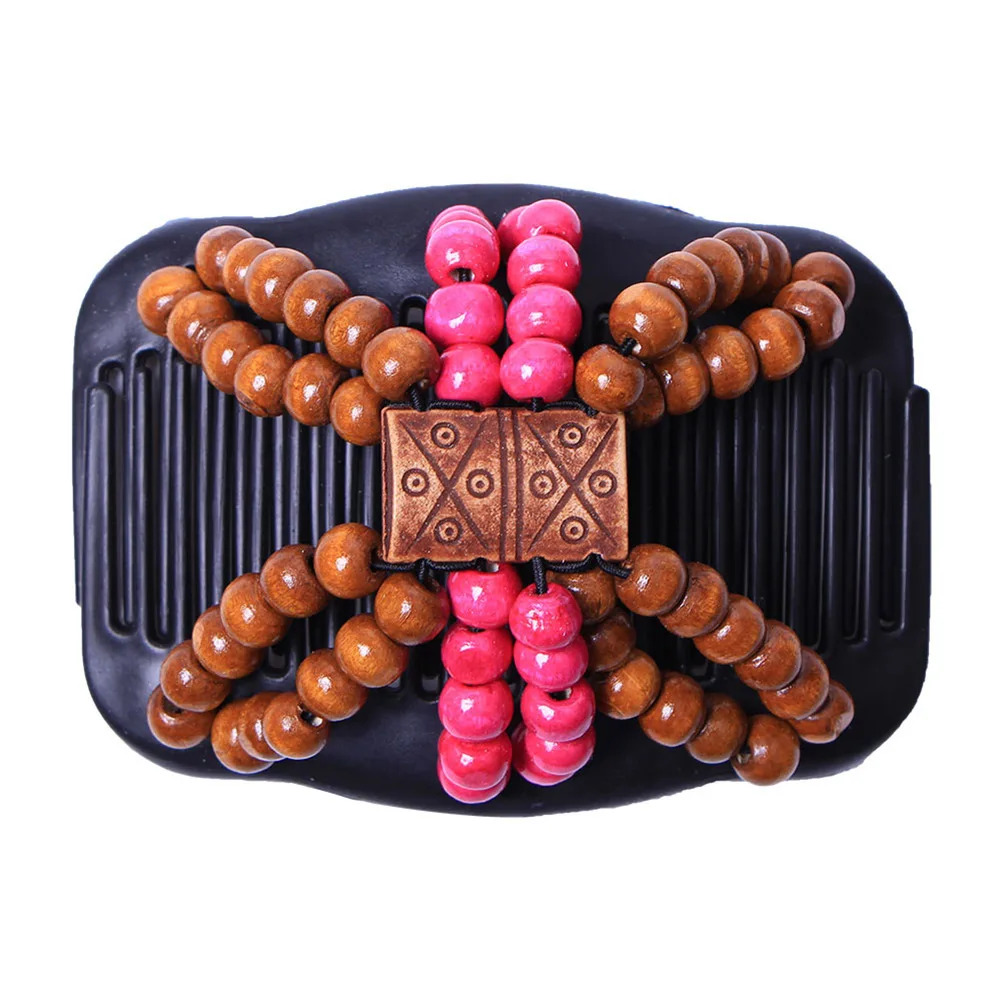 

Hot Retro Double Beaded Combing Hair Magic Clip Beads Stretchy Elasticity Hair Combs Pins for Women Hair Accessories Hairpin