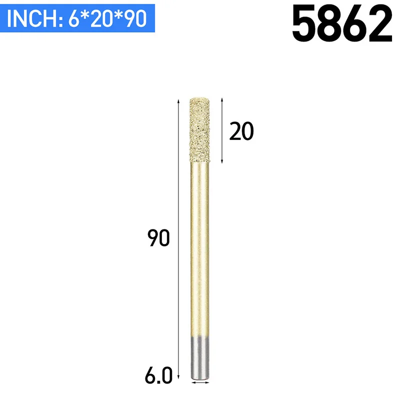 HUHAO 1 шт. пайка ЧПУ Инструменты для резьбы по камню тисненая надпись Гранит Алмазный гравировальный станок 4-12 мм - Длина режущей кромки: 5862